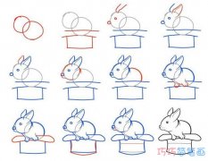 儿童简单小白兔画法步骤_小白兔简笔画图片