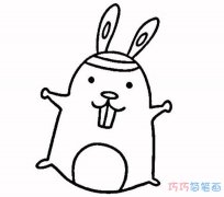 搞怪的小白兔怎么画可爱_卡通兔子简笔画图片