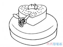 如何画漂亮又简单的生日蛋糕_蛋糕简笔画图片