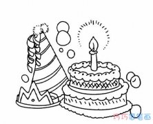 简单好看生日蛋糕怎么画_蛋糕简笔画图片