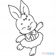 跳舞的小兔子画法简单好看_兔子简笔画图片