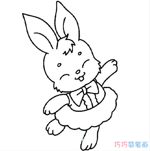 跳舞的小兔子画法_小白兔简笔画图片