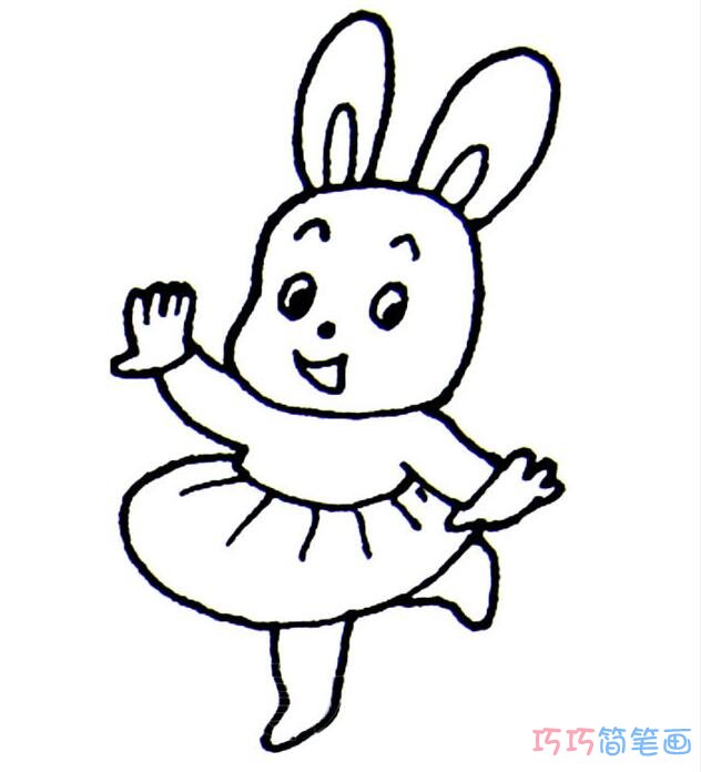 超简单跳舞小白兔卡通画法_小白兔简笔画图片