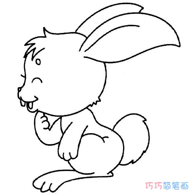思考的小白兔画法_小白兔简笔画图片