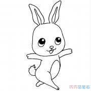 卡通小白兔走秀画法步骤_小白兔简笔画图片