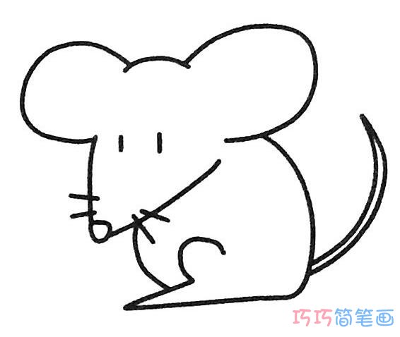 简单蹲着的老鼠简笔画怎么画_简单老鼠简笔画图片
