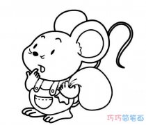 偷吃大米小老鼠要怎么画_小老鼠简笔画图片