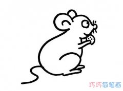 偷吃饼干的小老鼠怎么画_老鼠简笔画图片