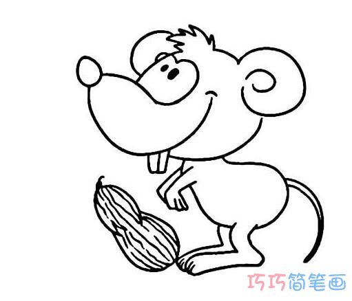 吃花生老鼠简笔画怎么画_简单老鼠简笔画图片