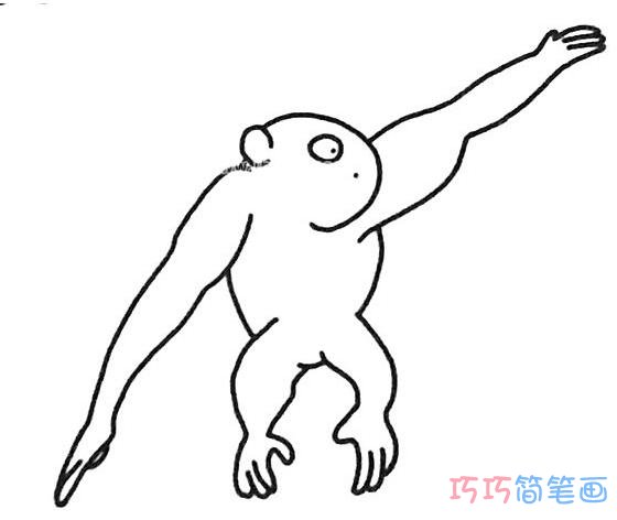 活动的长臂猴子怎么画_小猴子简笔画图片