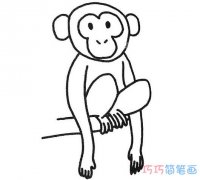 幼儿卡通小猴子怎么画简单_小猴子简笔画图片