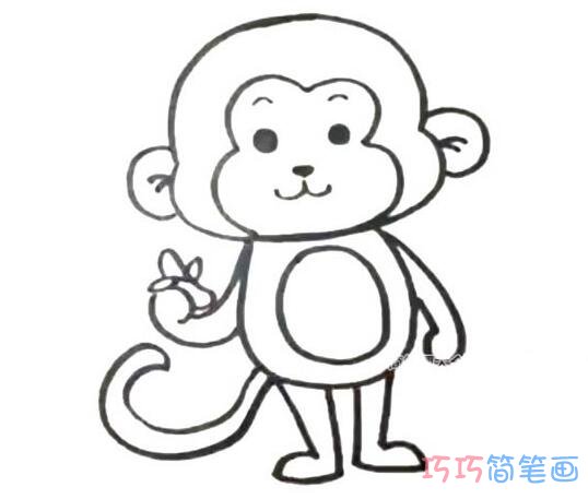 吃香蕉的小猴子怎么画_小猴子简笔画图片