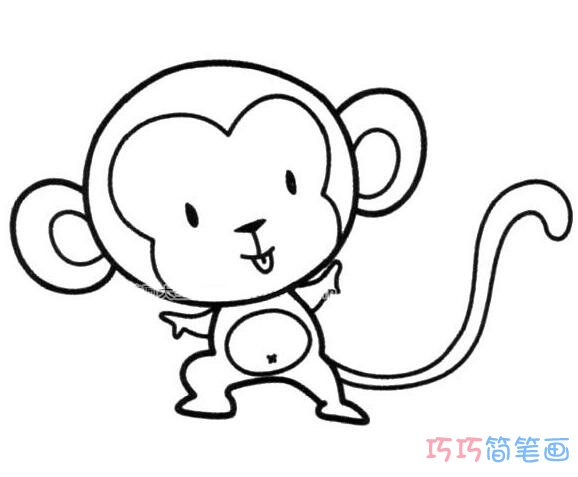 功夫猴子怎么画简单_小猴子简笔画图片