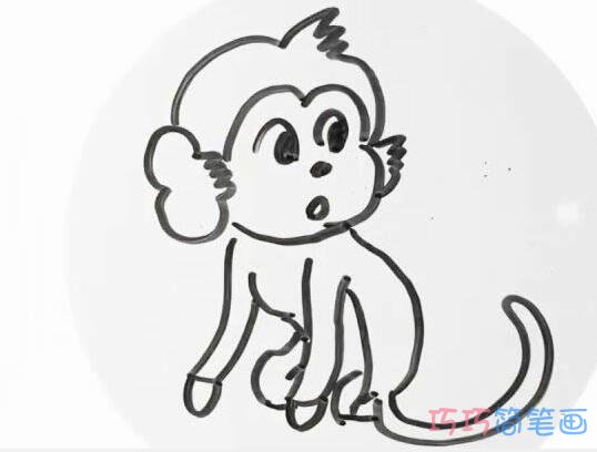 迷茫的小猴子怎么画好看_小猴子简笔画图片
