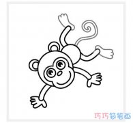 调皮的小猴子的画法步骤图_小猴子简笔画图片