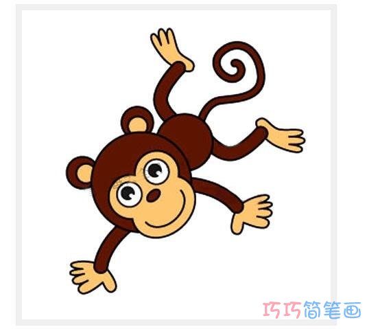 调皮跳舞的小猴子的画法_小猴子简笔画图片