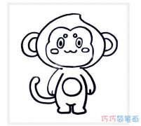 超可爱的小猴子怎么画彩色_小猴子简笔画图片