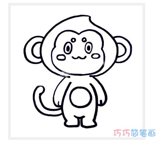 害羞的小猴子怎么画粉色_小猴子简笔画图片