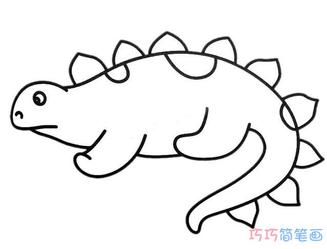 卡通恐龙画法（彩色）_恐龙简笔画图片