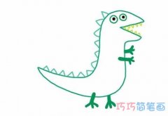 彩色Q版小恐龙怎么画步骤_恐龙简笔画图片