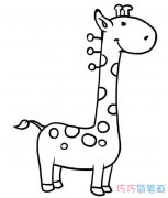 卡通长颈鹿画法简单可爱_长颈鹿简笔画图片
