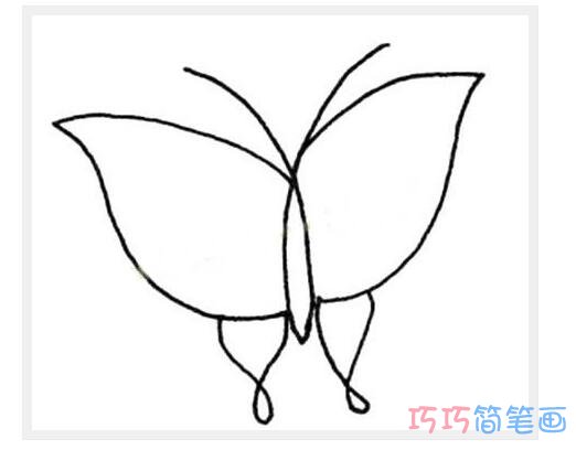 两只简单线条蝴蝶怎么画_线条蝴蝶简笔画图片