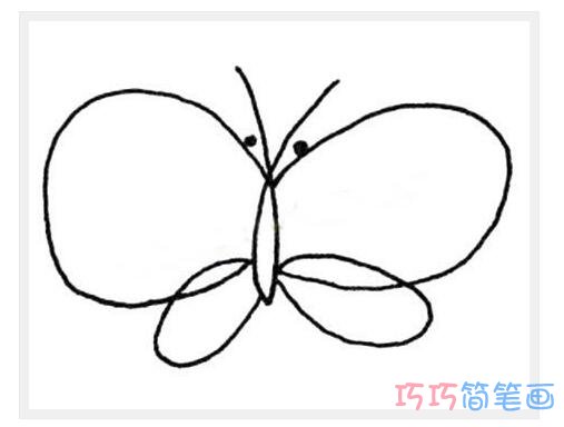 两只简单线条蝴蝶怎么画_线条蝴蝶简笔画图片