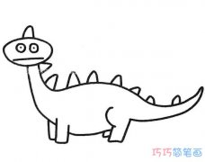简单Q版恐龙的画法可爱_恐龙简笔画图片
