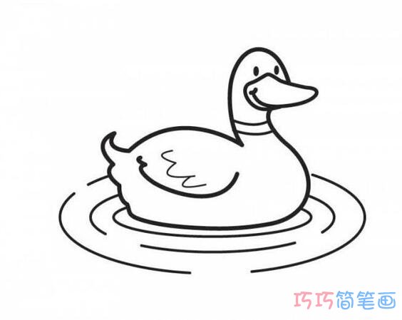 喜欢游泳小鸭子简笔画_小鸭子简笔画图片