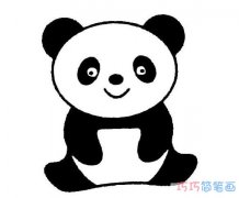 圆滚滚熊猫怎么画简单好看_大熊猫简笔画图片