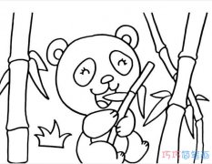吃竹叶子的熊猫怎么画可爱_大熊猫简笔画图片