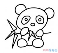 摘竹子的小熊猫怎么画简单_大熊猫简笔画图片