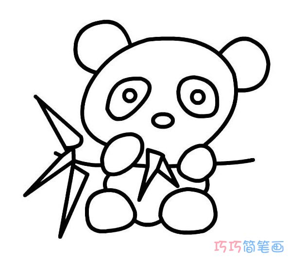 摘竹子熊猫怎么画简单_大熊猫简笔画图片