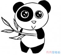 黑眼圈大熊猫怎么画涂色_大熊猫简笔画图片