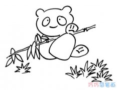 吃竹叶子的熊猫怎么画简单_大熊猫简笔画图片