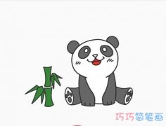 如何画小熊猫和竹子可爱_大熊猫简笔画图片