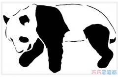 走路的熊猫怎么画涂颜色_大熊猫简笔画图片