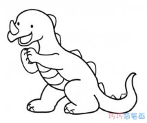可爱Q版恐龙怎么画简单_恐龙简笔画图片
