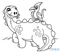 儿童卡通恐龙怎么画简单_恐龙简笔画图片