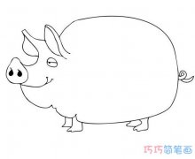 幼儿胖胖小猪的画法简单_小猪简笔画图片