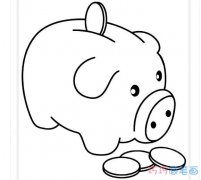 如何画小猪存钱罐简单好看_小猪简笔画图片