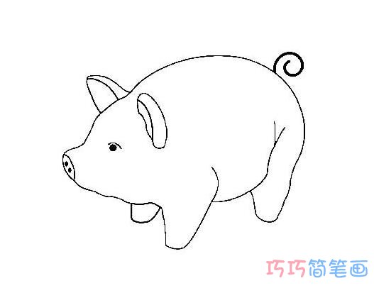 线条小猪怎么画简单_小猪佩奇简笔画图片
