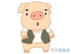 如何画卡通小猪简单可爱_小猪简笔画图片