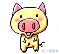 儿童卡通小猪怎么画简单_小猪简笔画图片