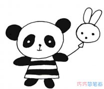 玩耍可爱小熊猫要怎么画_大熊猫简笔画图片