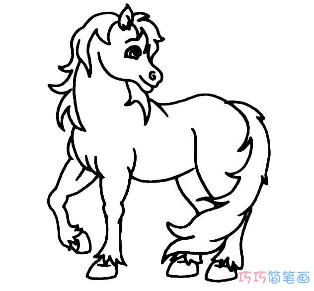 漂亮马儿简笔画 _马简笔画图片