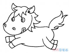 幼儿奔跑的马怎么画简单可爱_马简笔画图片
