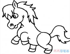 儿童奔跑的骏马怎么画简单_马的简笔画图片