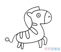 幼儿卡通斑马怎么画好看简单_斑马简笔画图片