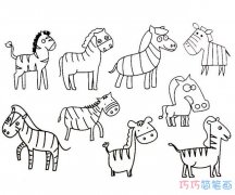 各种小马的画法简单好看_马的简笔画图片
